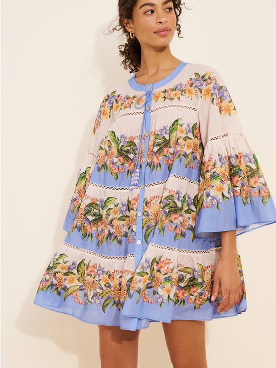 FARM Rio Dresses & Skirts - Farm Rio Wide Sleeve Cover Up Mini Dress NWT